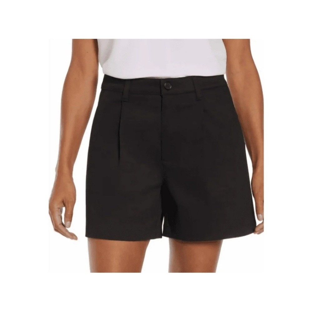 Banana Republic Pleat Front Short Chino Black 10 NWT High Rise Stretch